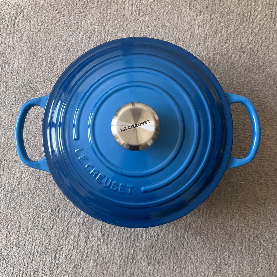 美品！LE CREUSET ルクルーゼ　ココットロンド鋳鉄鍋24cm
