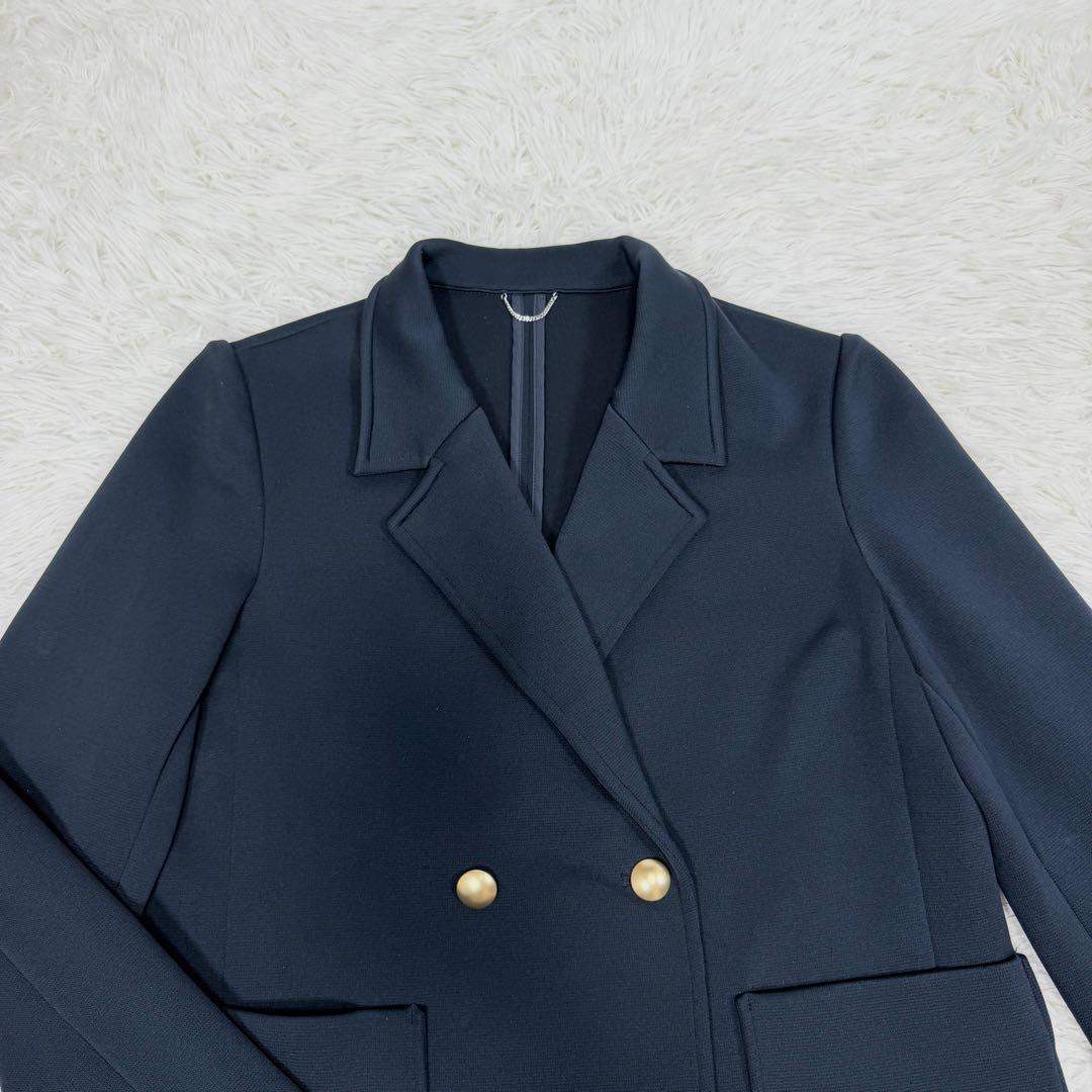 quaranciel カランシエル　ジャージーテーラードジャケット　洗濯可能　金