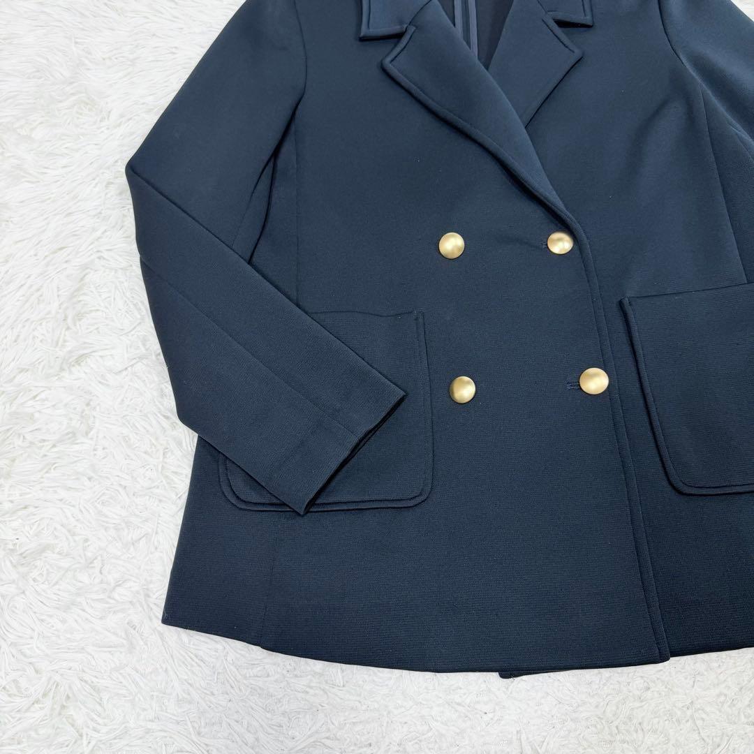 quaranciel カランシエル　ジャージーテーラードジャケット　洗濯可能　金