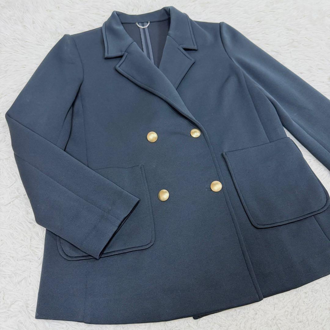 quaranciel カランシエル　ジャージーテーラードジャケット　洗濯可能　金