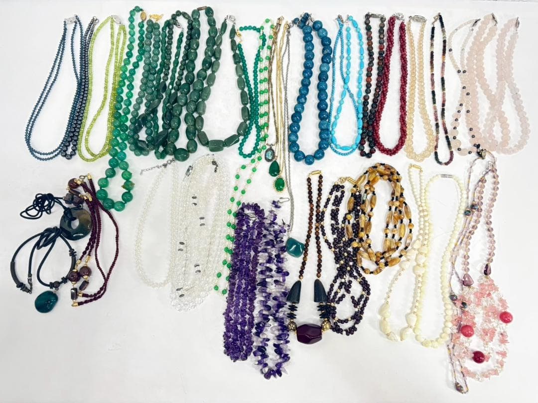 8-5-1 天然石 アクセサリー まとめ セット ネックレス ブレスレット 指輪