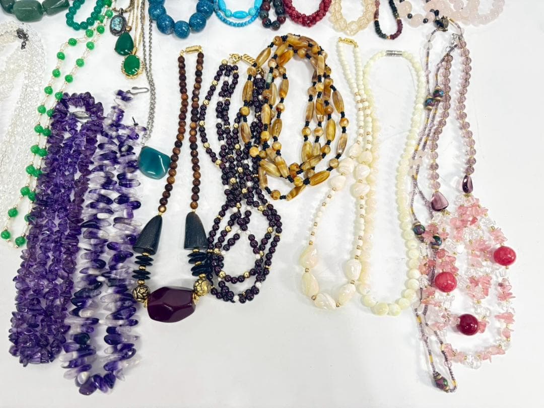 8-5-1 天然石 アクセサリー まとめ セット ネックレス ブレスレット 指輪