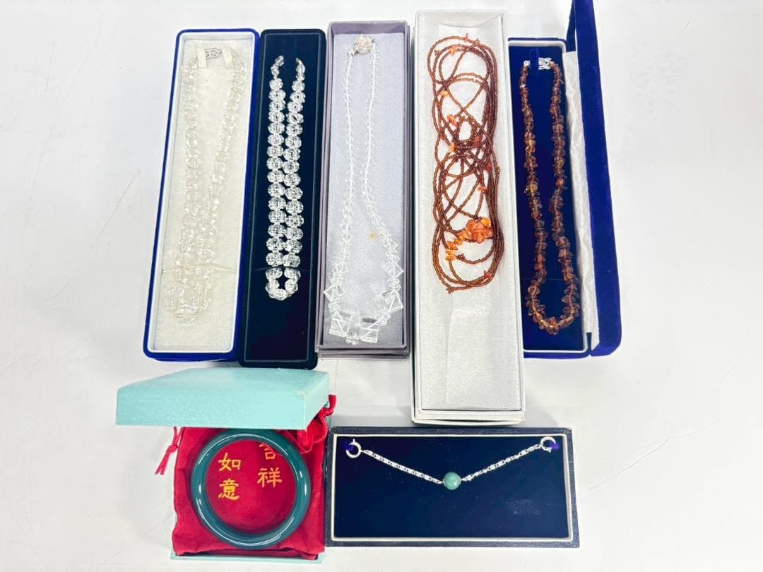 8-5-1 天然石 アクセサリー まとめ セット ネックレス ブレスレット 指輪