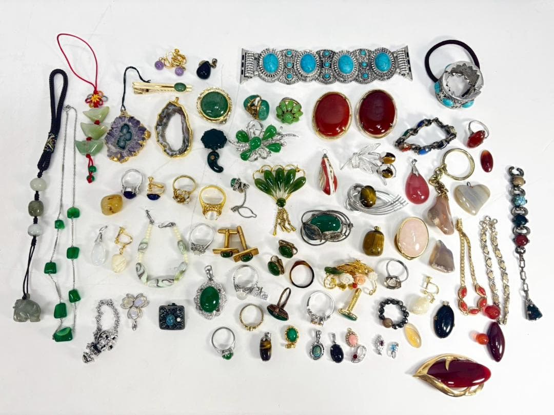 8-5-1 天然石 アクセサリー まとめ セット ネックレス ブレスレット 指輪