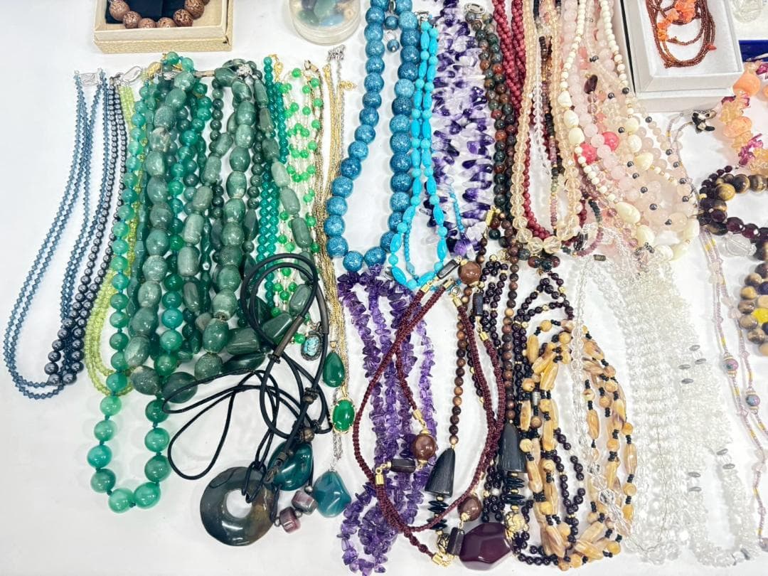 8-5-1 天然石 アクセサリー まとめ セット ネックレス ブレスレット 指輪