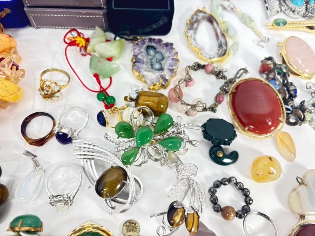 8-5-1 天然石 アクセサリー まとめ セット ネックレス ブレスレット 指輪