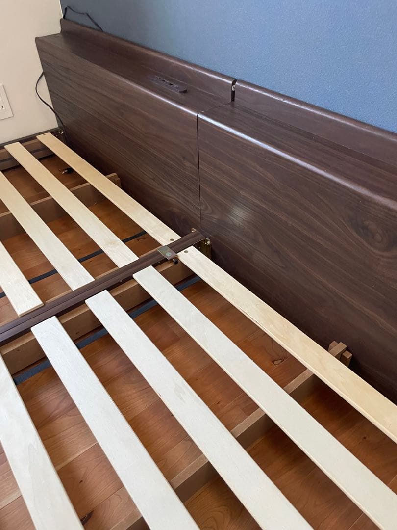 タンスのゲン木製シングルベッドフレーム　2個セット販売　 付属品完備