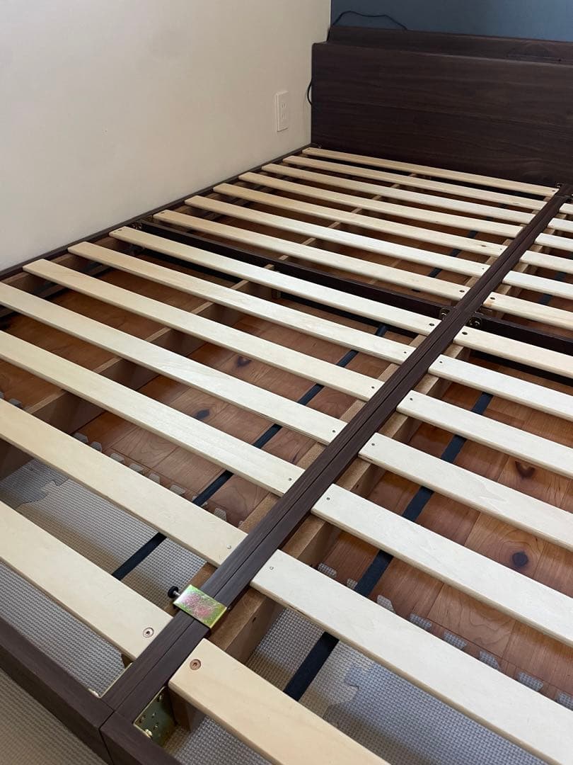 タンスのゲン木製シングルベッドフレーム　2個セット販売　 付属品完備