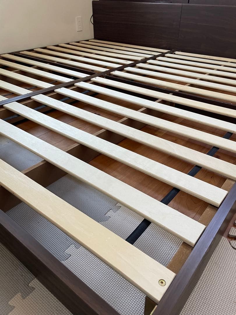 タンスのゲン木製シングルベッドフレーム　2個セット販売　 付属品完備