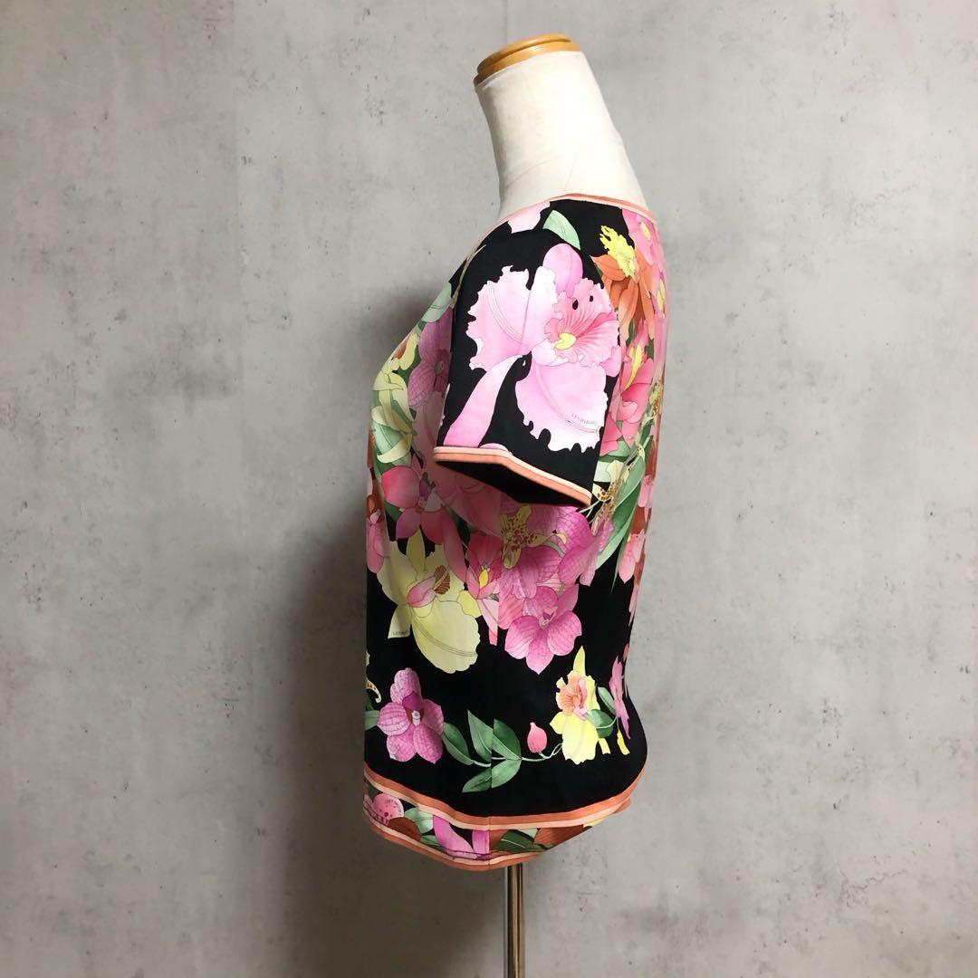 美品　LEONARD レオナール 花柄 総柄 トップス カットソー M