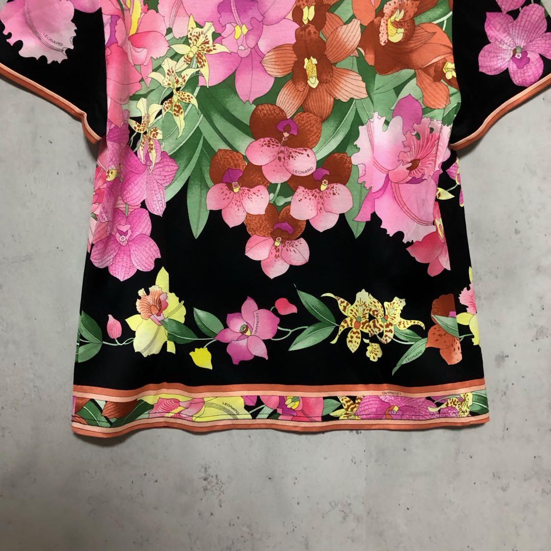 美品　LEONARD レオナール 花柄 総柄 トップス カットソー M