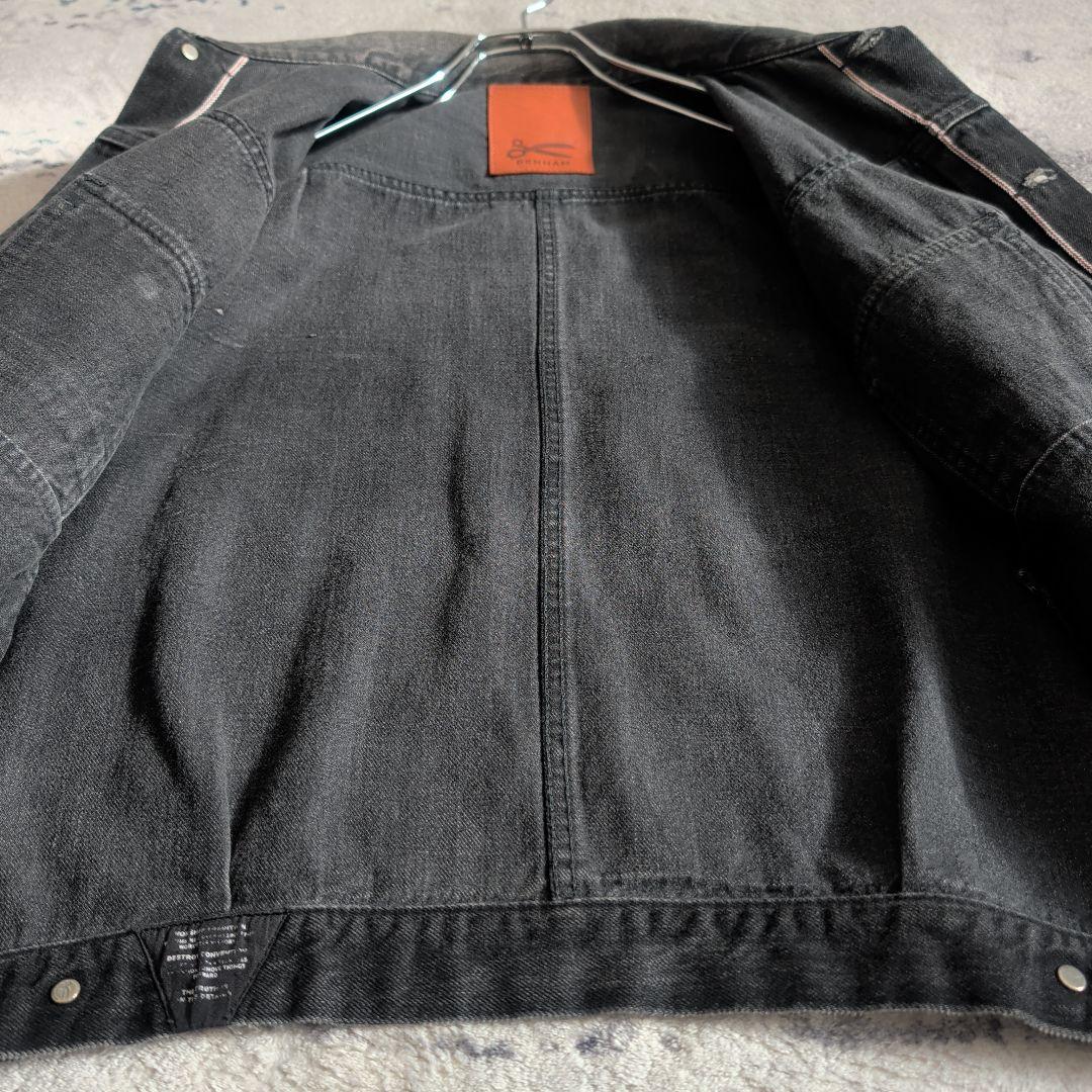 デンハム デニムジャケット Gジャン 2nd ダメージ加工 ブラック M