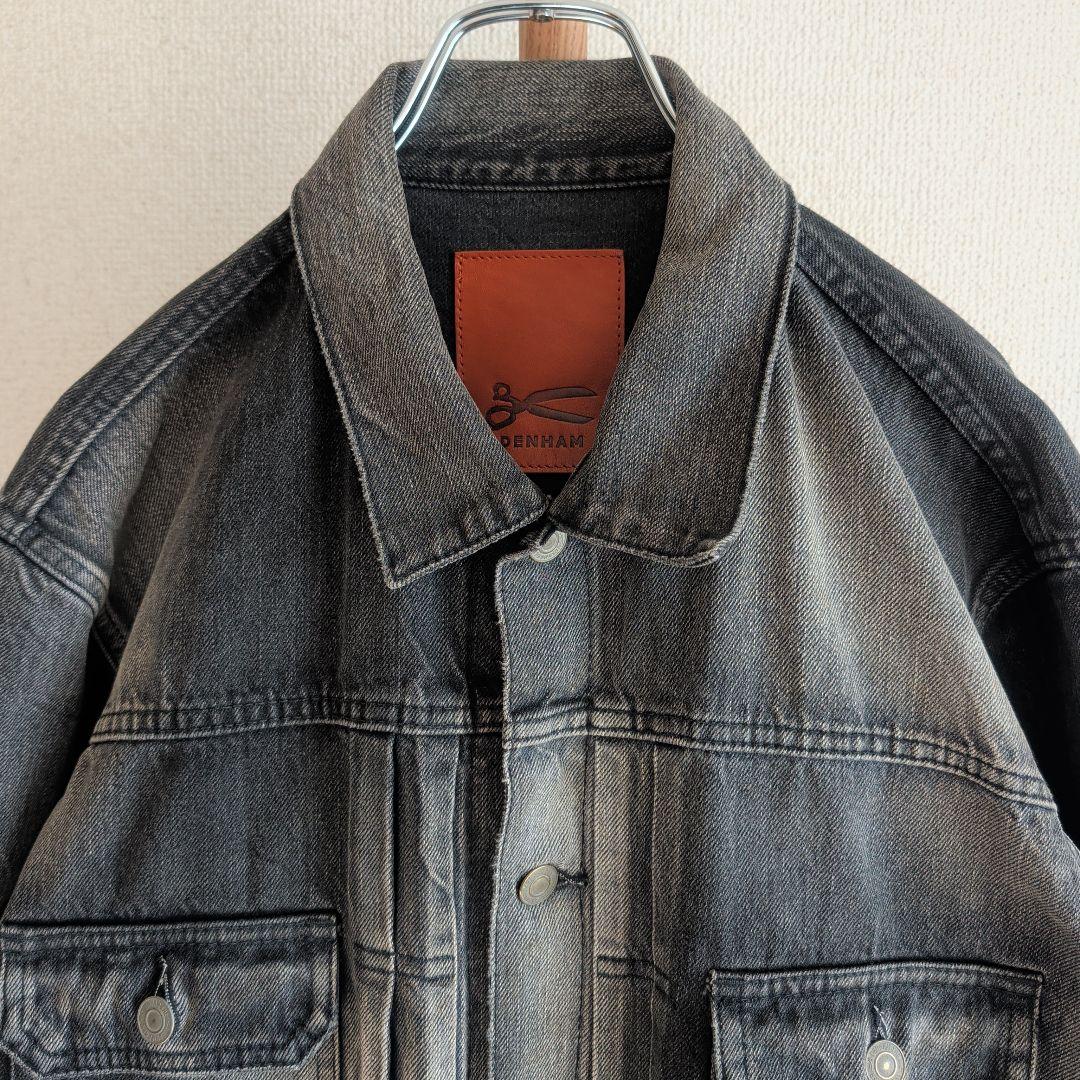 デンハム デニムジャケット Gジャン 2nd ダメージ加工 ブラック M