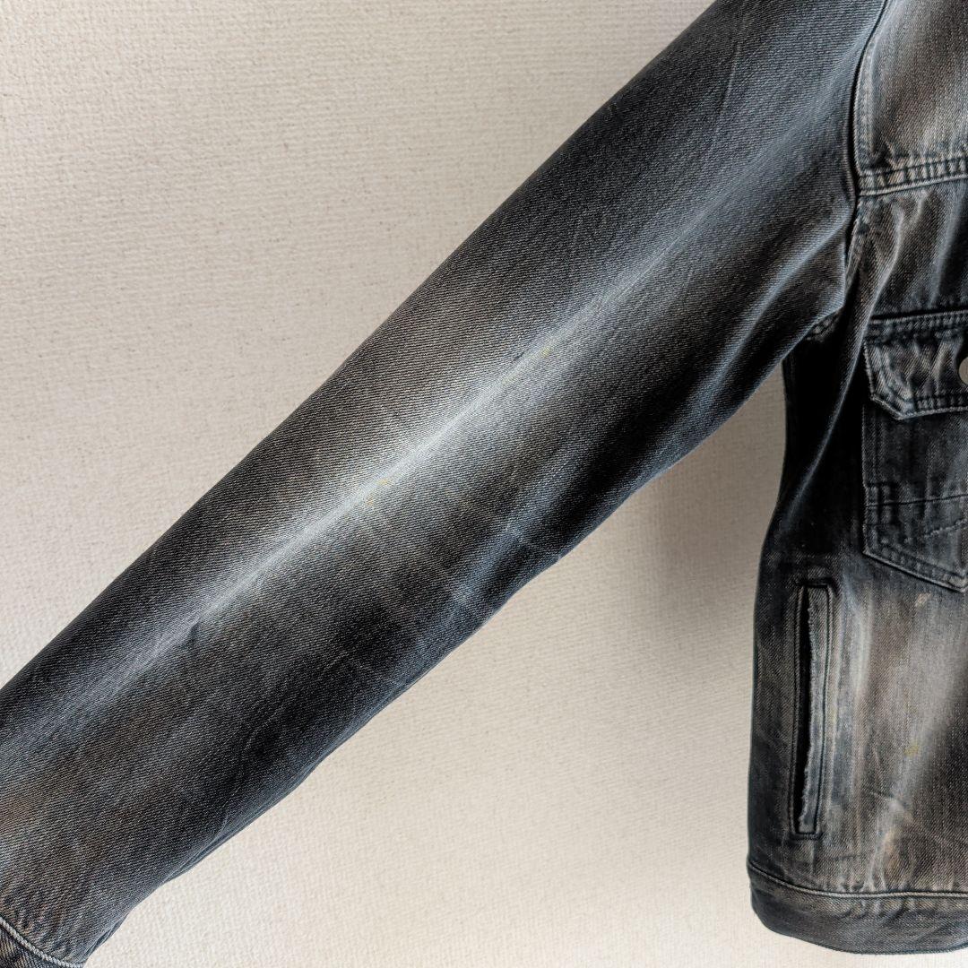 デンハム デニムジャケット Gジャン 2nd ダメージ加工 ブラック M