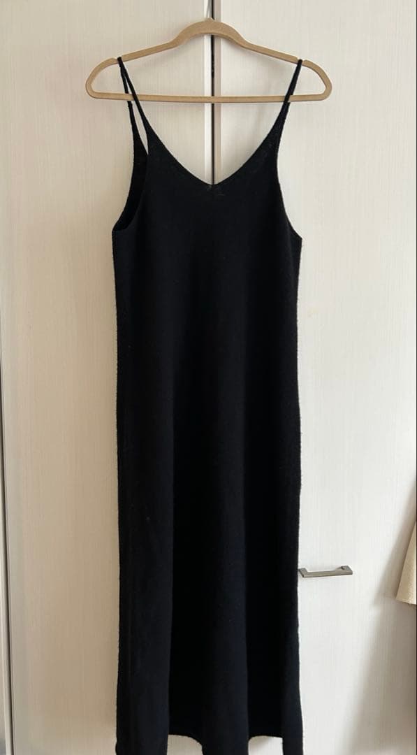 オーラリー ニットキャミソールドレス ブラック 1