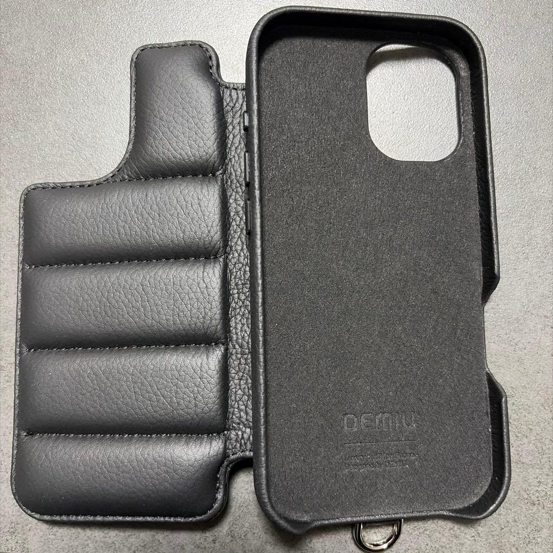 DEMIU iPhone17 ケース 背面 手帳型 レザー