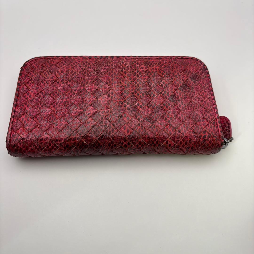 ◆正規品◆ボッティガヴェネタイントレチャート ラウンドファスナー長財布パイソン