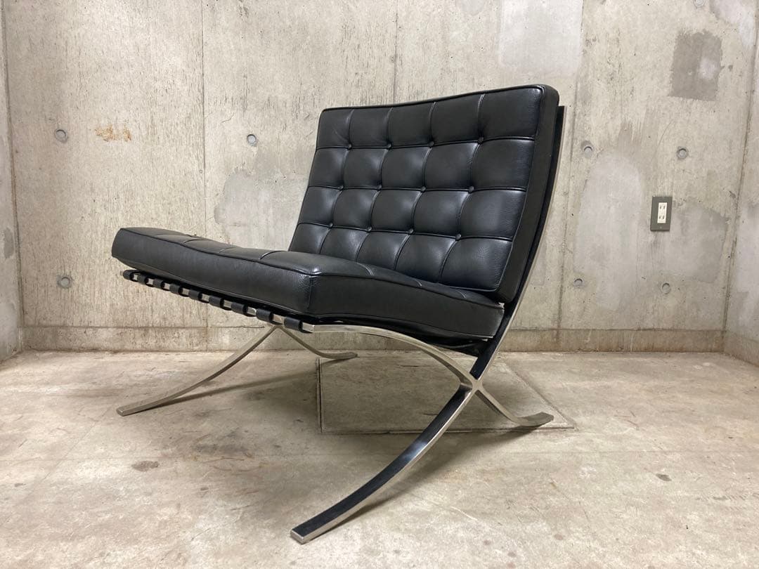 定価140万! 名作 良品 正規Knoll 黒 バルセロナ チェア　オットマン