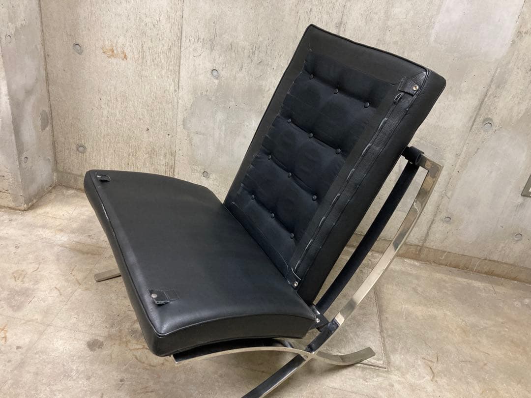 定価140万! 名作 良品 正規Knoll 黒 バルセロナ チェア　オットマン