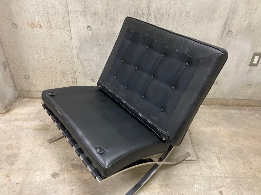 定価140万! 名作 良品 正規Knoll 黒 バルセロナ チェア　オットマン