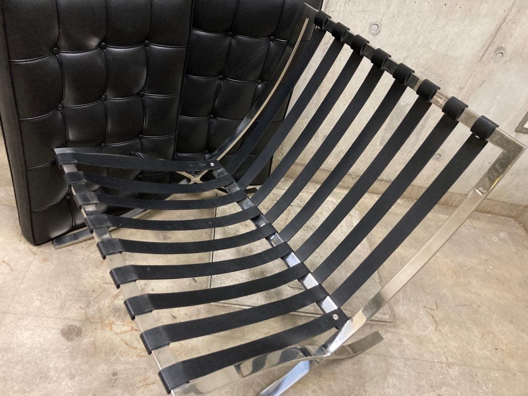 定価140万! 名作 良品 正規Knoll 黒 バルセロナ チェア　オットマン