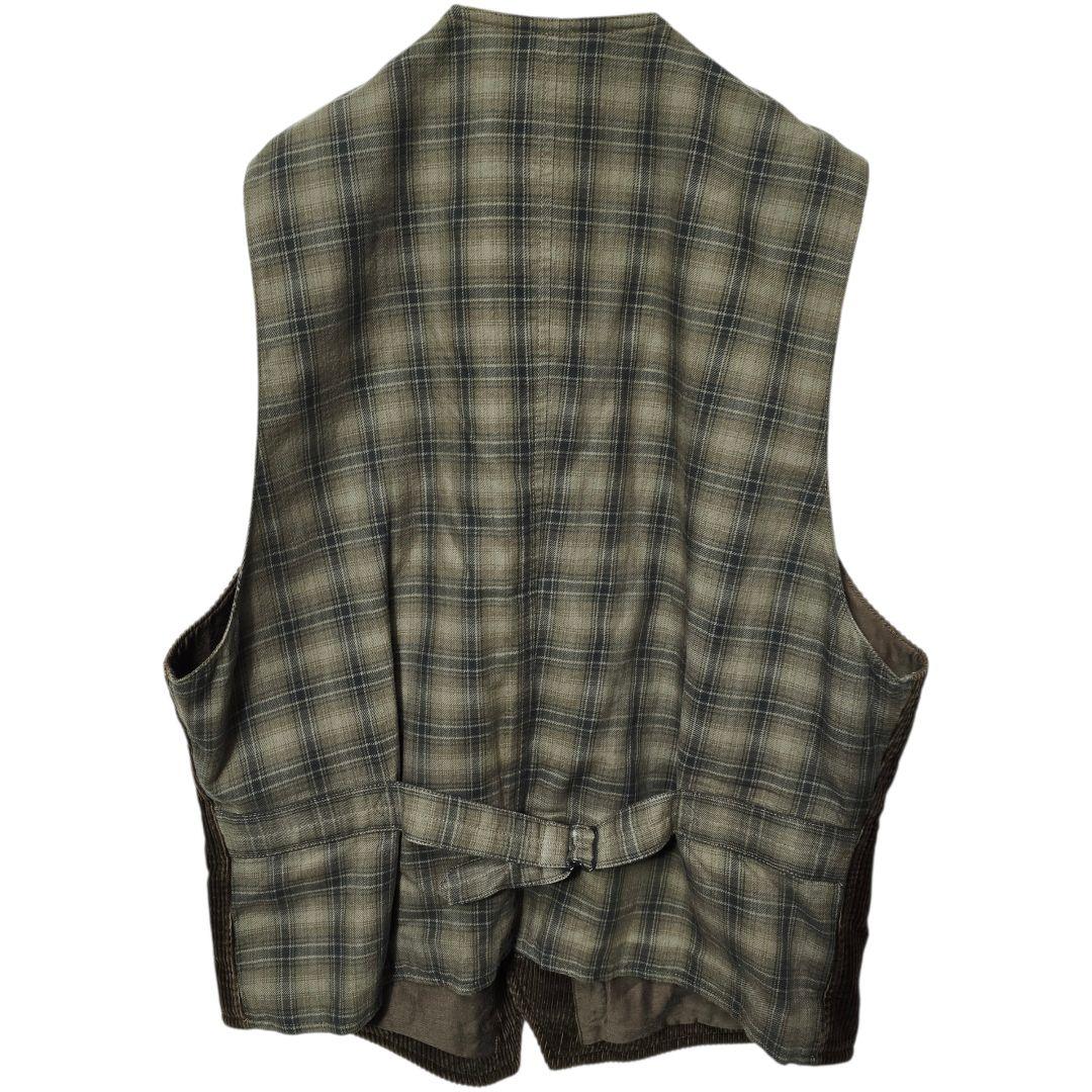 RRL コーデュロイ ワークベスト ブラウン L ヴィンテージ