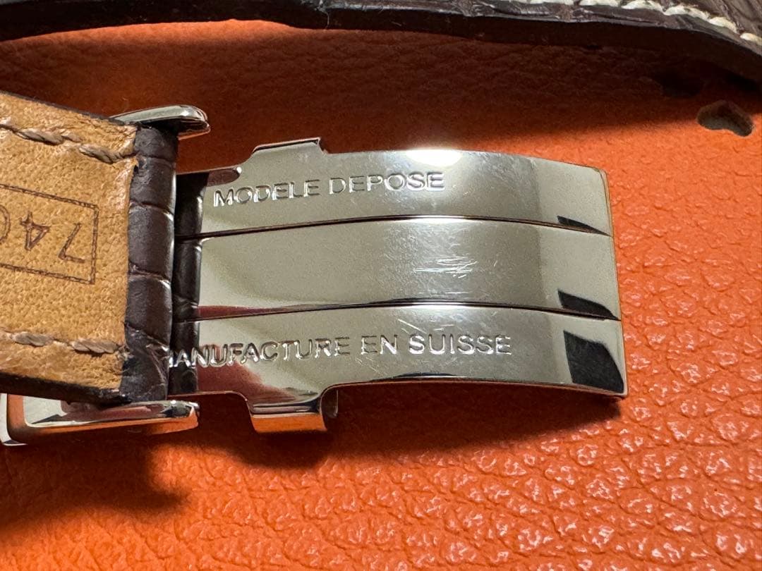 ブライトリング BREITLING 22-20 純正Dバックルクロコレザーベルト