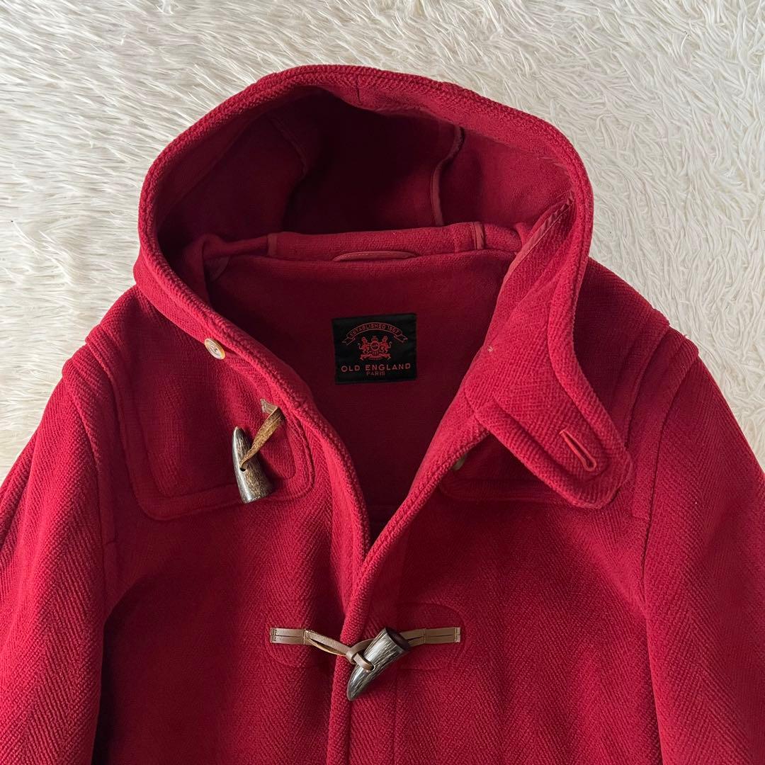 【美品】オールドイングランド　英国製　ヘリンボーン　ウール　ロングダッフルコート