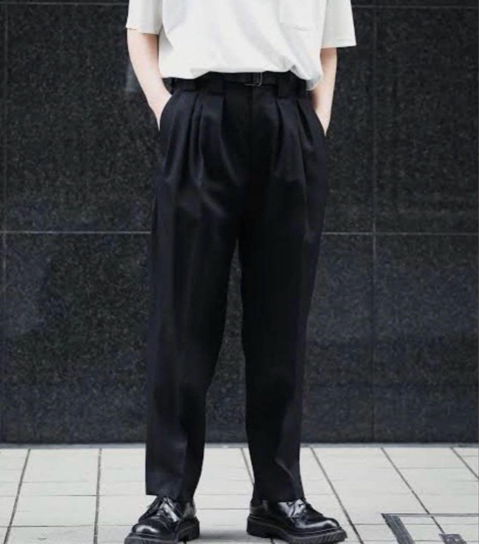 stein シュタイン DOUBLE WIDE TROUSERS Black S