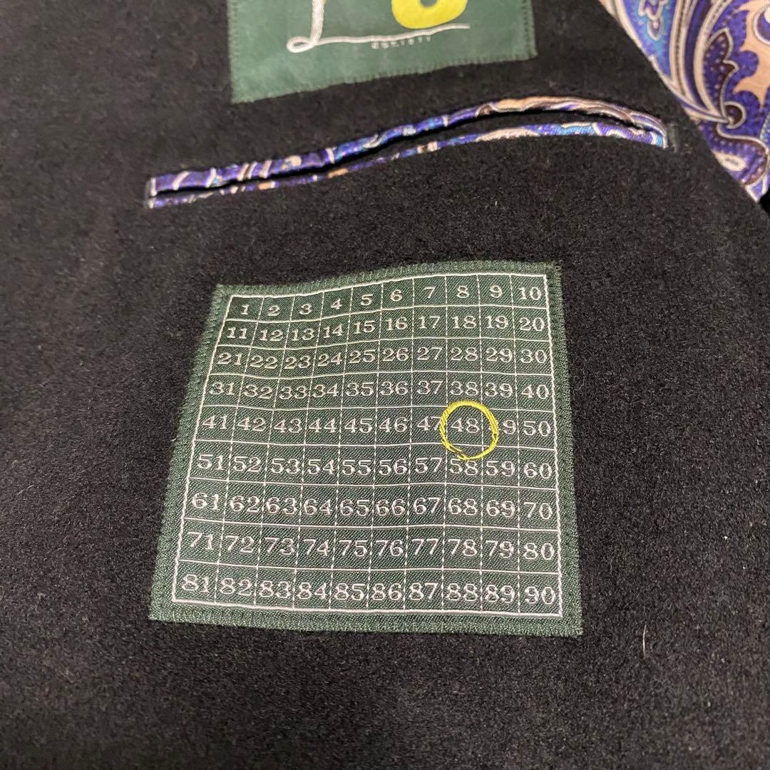 ルビアム　チェスターコート　メンズ　ブラック　ペイズリー柄