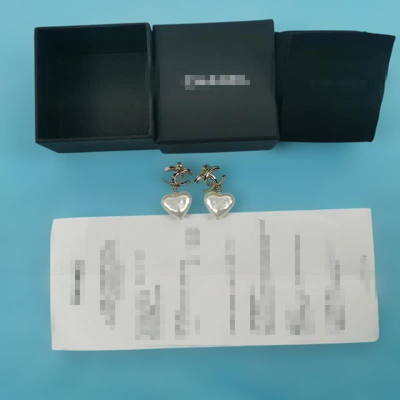 CHANEL レディース ハート パール ゴールドピアス