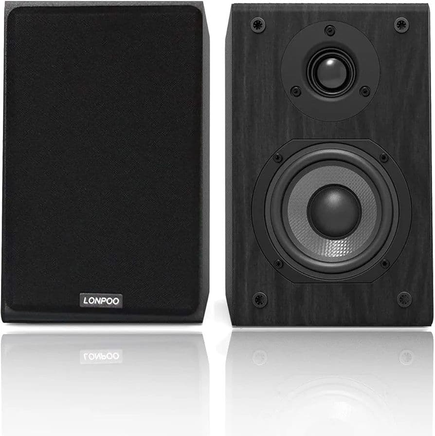 LONPOO LP-42 ブックシェルフ スピーカー 2台1組 木製 ブラック