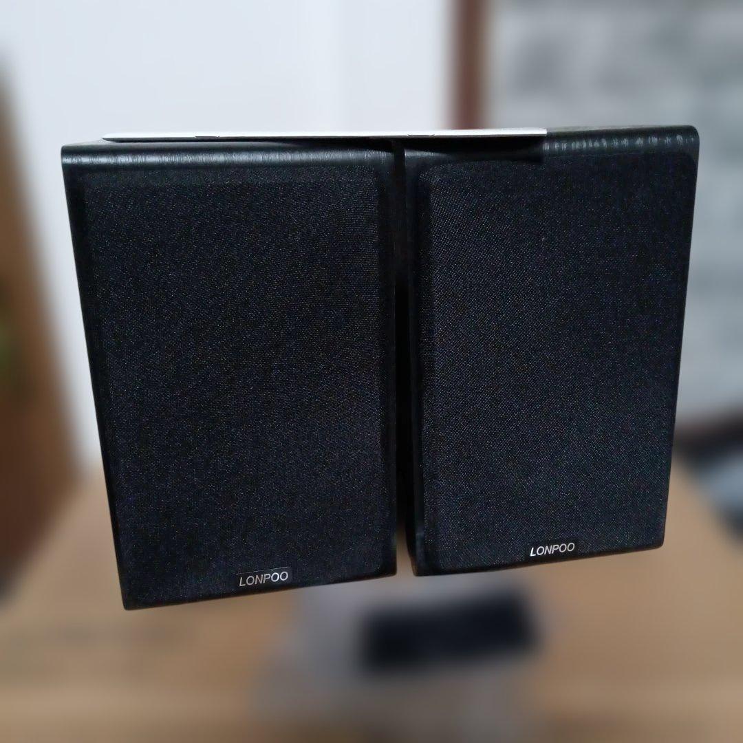LONPOO LP-42 ブックシェルフ スピーカー 2台1組 木製 ブラック