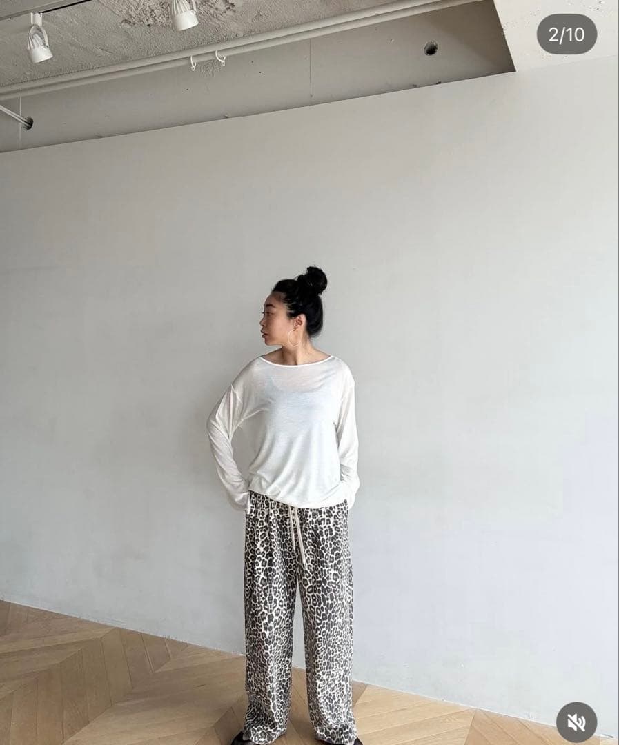 searoomlynn ライトcanvas ギャザーパンツ　レオパード