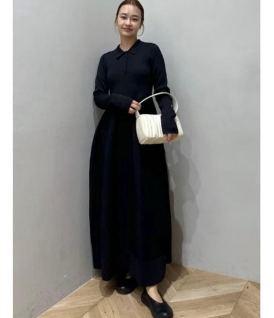 Y*◆様 スタイルミキサー　フォルムポロニットワンピース　Sサイズ　ネイビー