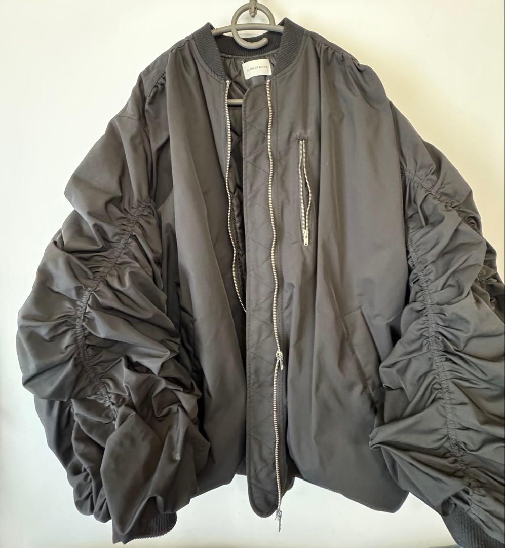 ボリュームスリーブ オーバーサイズジャケット ブラック