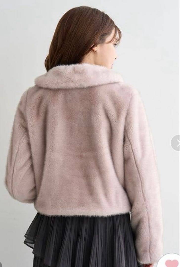 SNIDEL ステンカラーショートファーコートジャケット　ピンク 1