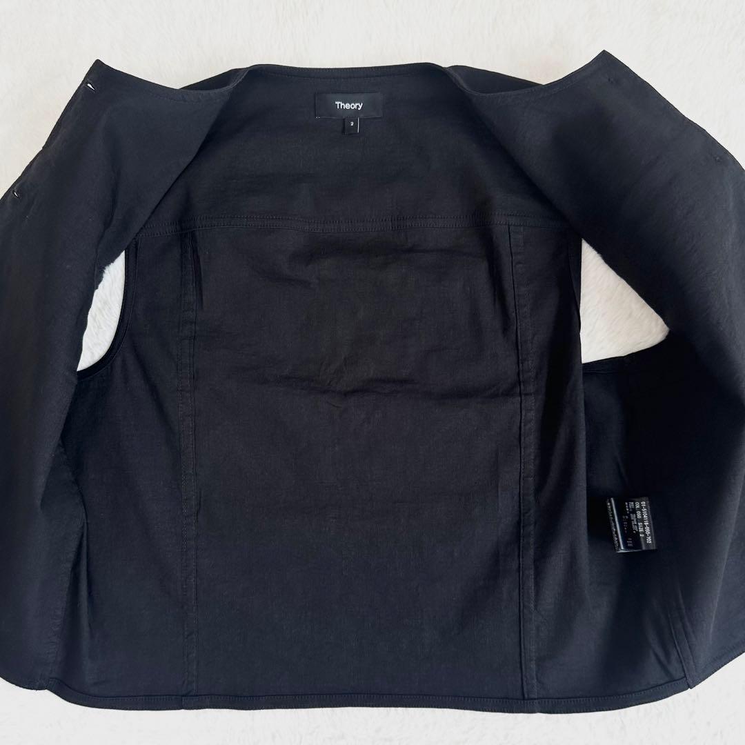 25SS 未使用級✨セオリー トラッカーベスト ストレッチ リネン ブラック S