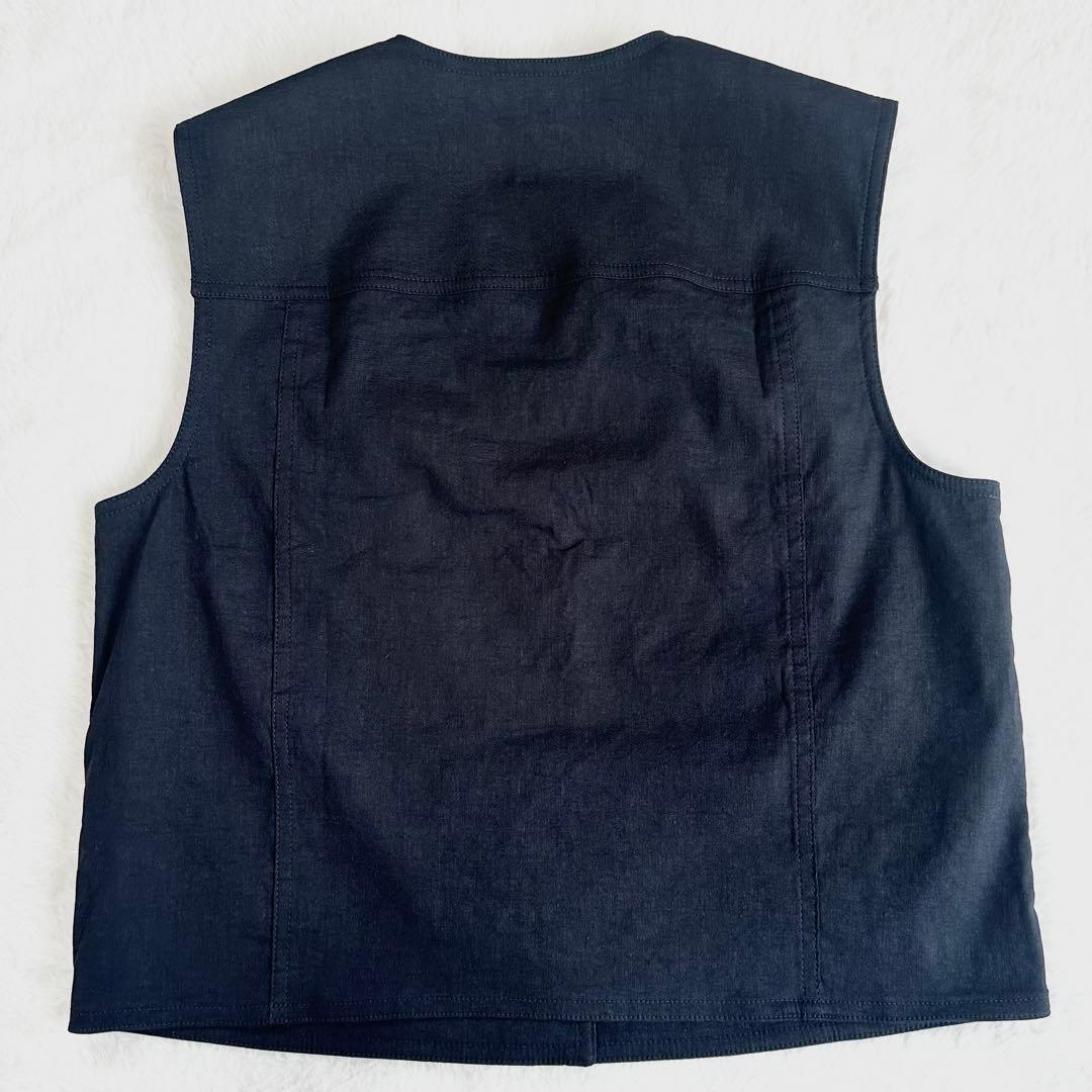 25SS 未使用級✨セオリー トラッカーベスト ストレッチ リネン ブラック S