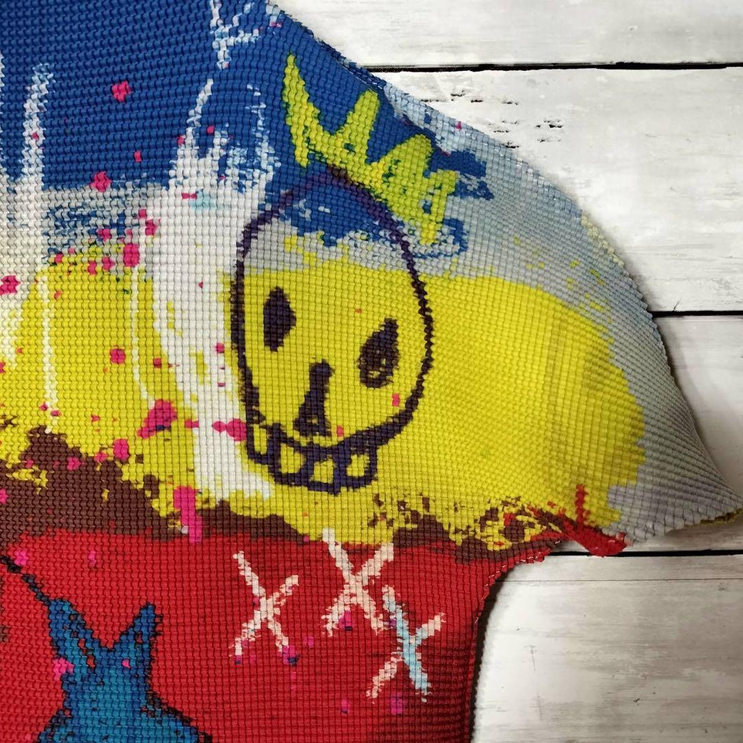 ミーバイイッセイミヤケ 半袖カットソー ハイネック ペイント 総柄