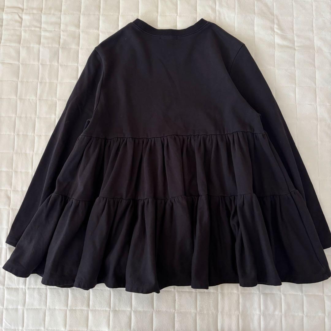 美品！定番！yori ヨリ　ミニ裏毛ティアードカットソー　ブラック