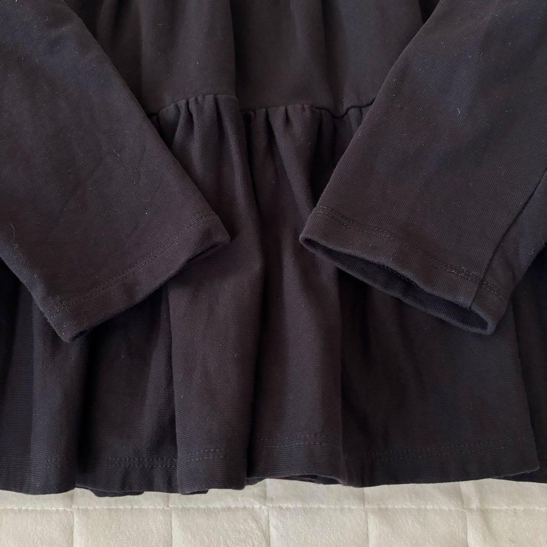 美品！定番！yori ヨリ　ミニ裏毛ティアードカットソー　ブラック