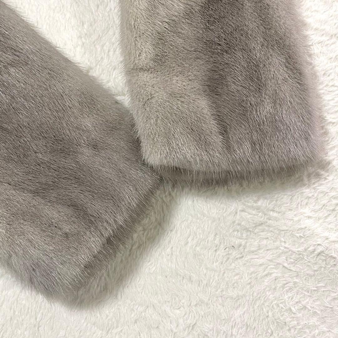 【美品】サファイアミンク 本毛皮 コート なめし柔らか サイズL相当