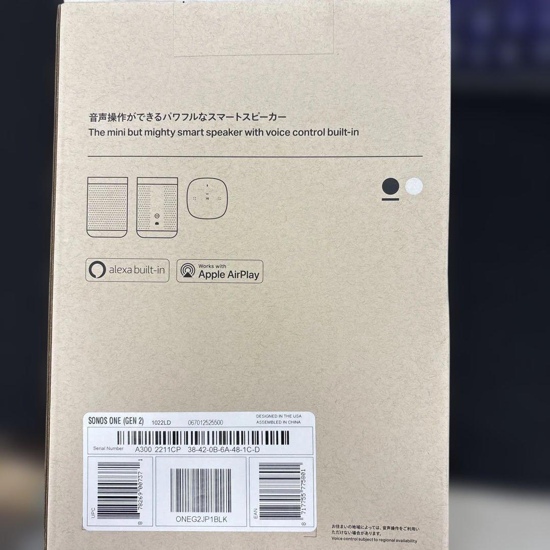 新品未開封　Sonos One ワイヤレススピーカー