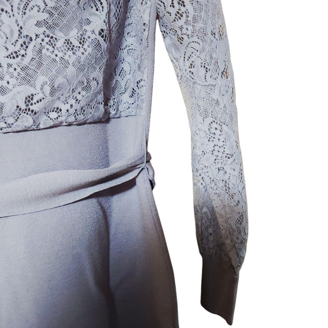 【なっちゃん】美品 PINKY&DIANNE レース袖ラベンダーワンピース