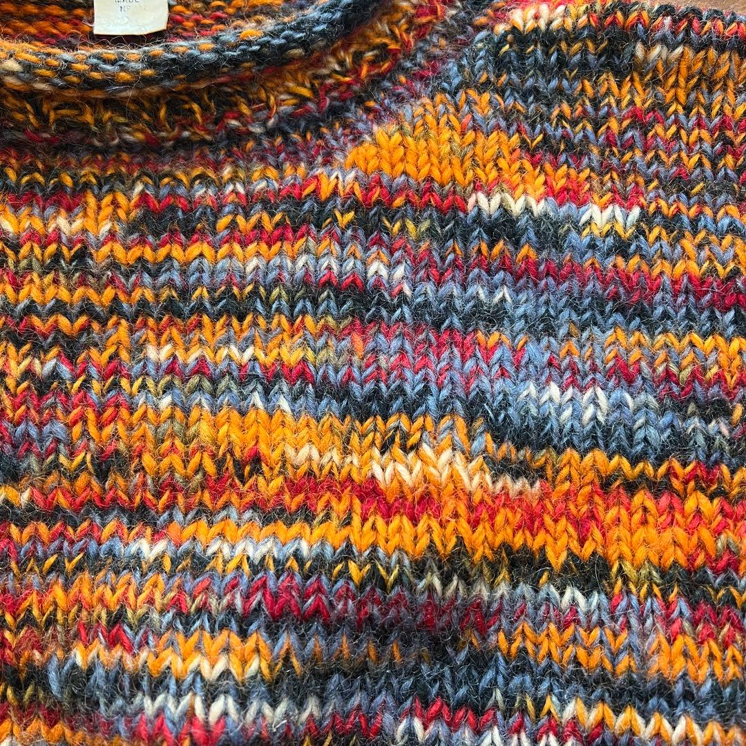 ビンテージニット ローゲージ ミックスカラー 80s 90s エクアドル ニット