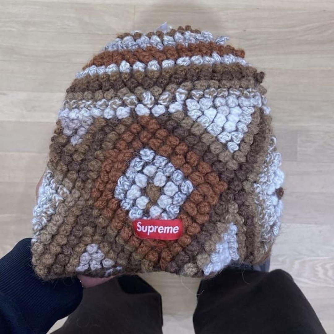 【新品】Supreme Textured Knit Beanie Brown