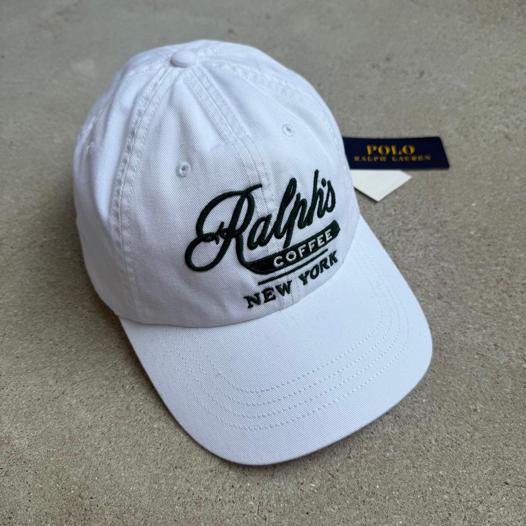 ポロラルフローレン　ラルフズコーヒー　キャップ　帽子　白　ホワイト