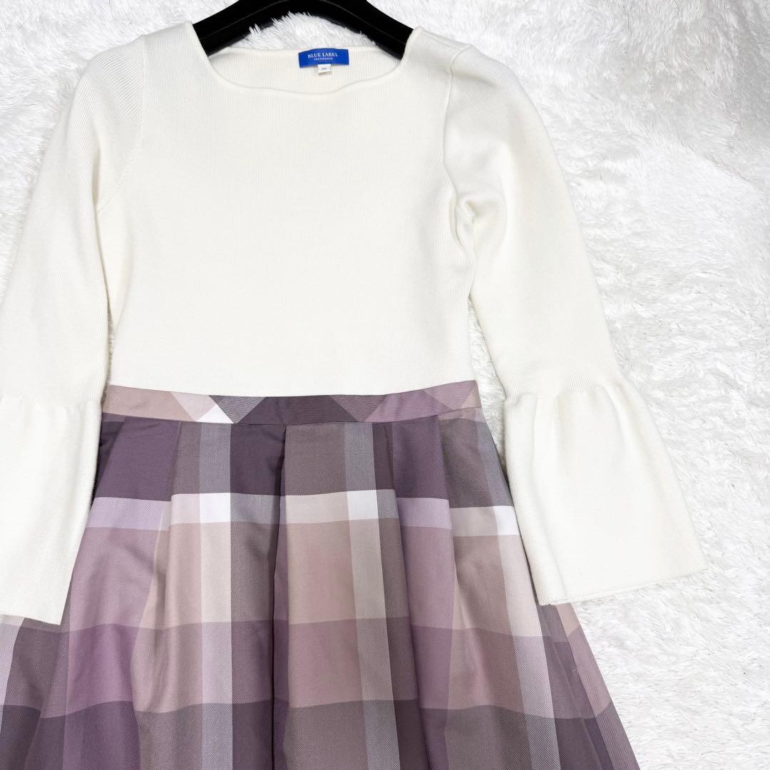 【極美品✨】クレストブリッジ　チェッククロッシングツイルニットドッキングドレス