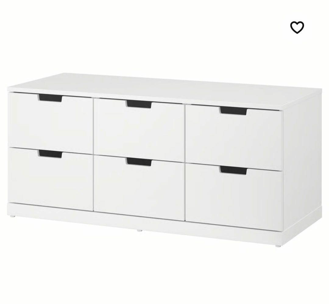 IKEA　ノールドリ　ホワイト 6引き出しチェスト 引き取り限定